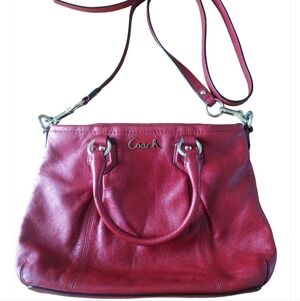 Coach Vintage Ashley Mini Cherry Red Leather Shoulder Bag
